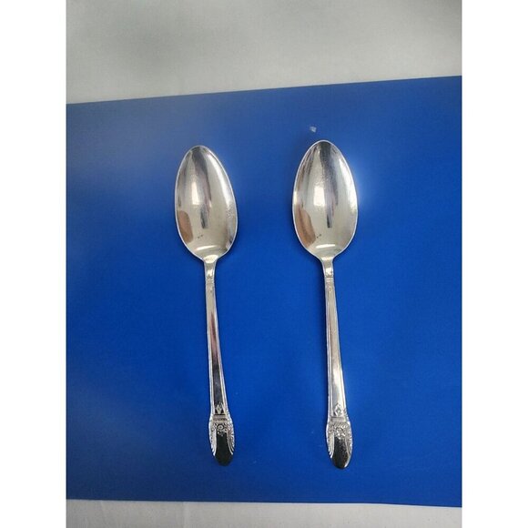 Lot Of 2 1847 rogers bros first love 8.5” serving spoons - Picture 1 of 5